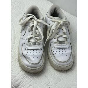Nike Youth Unisex 6.5 White Air Force One Lace Up Leather Athletic Walking Shoes